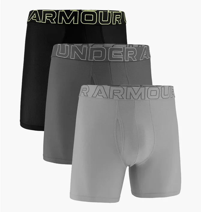 Труси чоловічі Under Armour Performance Tech Mesh 3-Pack Boxerjock Grey/Black 1383884-069