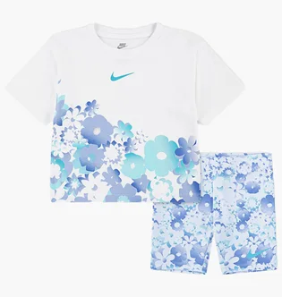Спортивний костюм дитячий Nike Floral All Over Printed Suit White 36M848-U5M