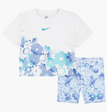 Спортивный костюм детский Nike Floral All Over Printed Suit White 36M848-U5M