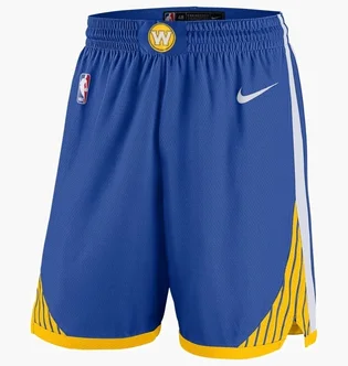 Шорты мужские Nike Nba Icon Edition Swingman Sports Basketball Shorts S W Fan Edition Golden State Warriors Blue A J5605-495 Blue/Yellow AJ5605-495