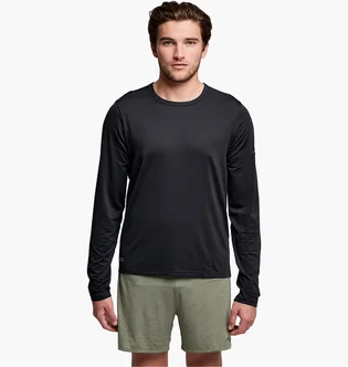 Лонгслів чоловічий Saucony Stopwatch Long Sleeve Black SAM800379-BK