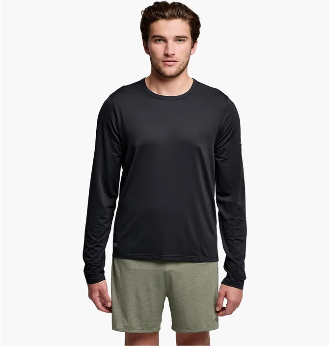 Лонгслив мужской Saucony Stopwatch Long Sleeve Black SAM800379-BK