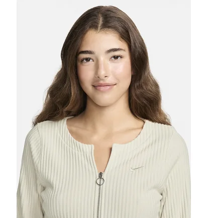 Кофта женская Nike Sportswear Chill Knit Slim Full-Zip Ribbed Cardigan Green FN3682-104