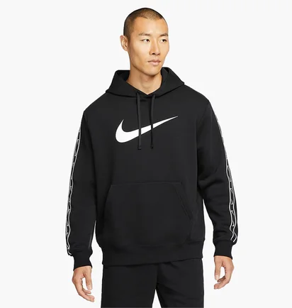 Худи мужское Nike Sportswear Repeat Pullover Fleece Hoodie Black Dx2028-010