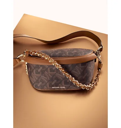Сумка жіноча Michael Kors Slater Extra-Small Empire Signature Logo Sling Pack Brown 30H3G04M0B-BROWN-LUGGAGE-79688
