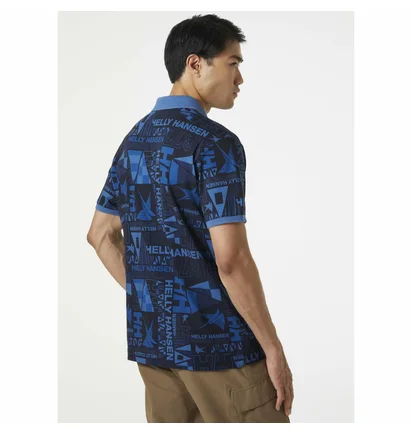 Поло мужское Helly Hansen Newport Polo Black/Blue 34304-585
