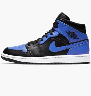 Кроссовки мужские Air Jordan 1 Mid Black/Blue 554724-077