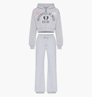 Спортивный костюм женский Ksubi College Origin Zip Hoodie & Carter Wide Trakpant Grey WSP26FL002-WSP26PA005