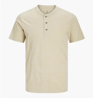 Футболка мужская Jack & Jones Jprblunixs Henley Ss Beige 12257965-SAND