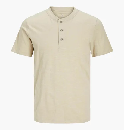 Футболка чоловіча Jack & Jones Jprblunixs Henley Ss Beige 12257965-SAND