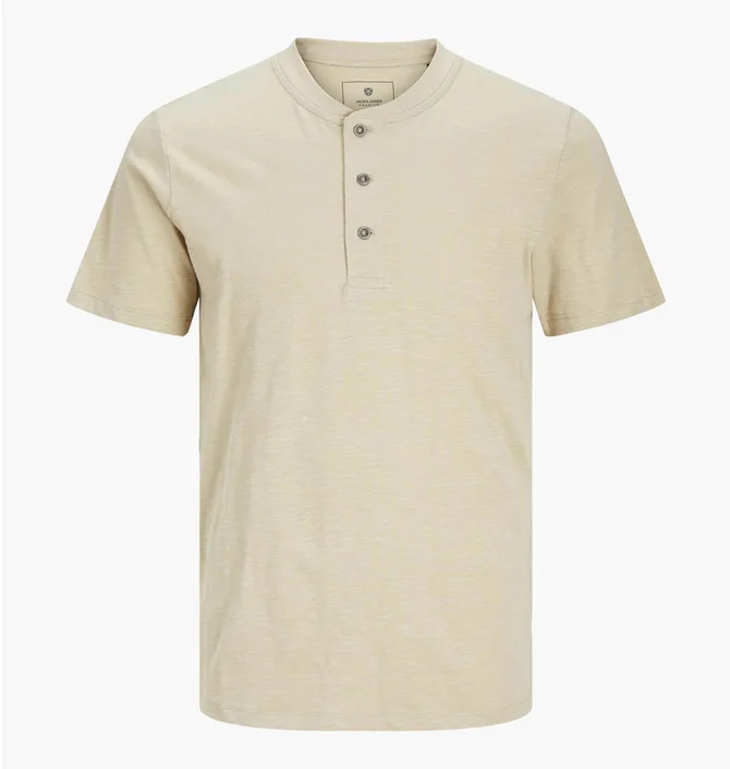 Футболка чоловіча Jack & Jones Jprblunixs Henley Ss Beige 12257965-SAND