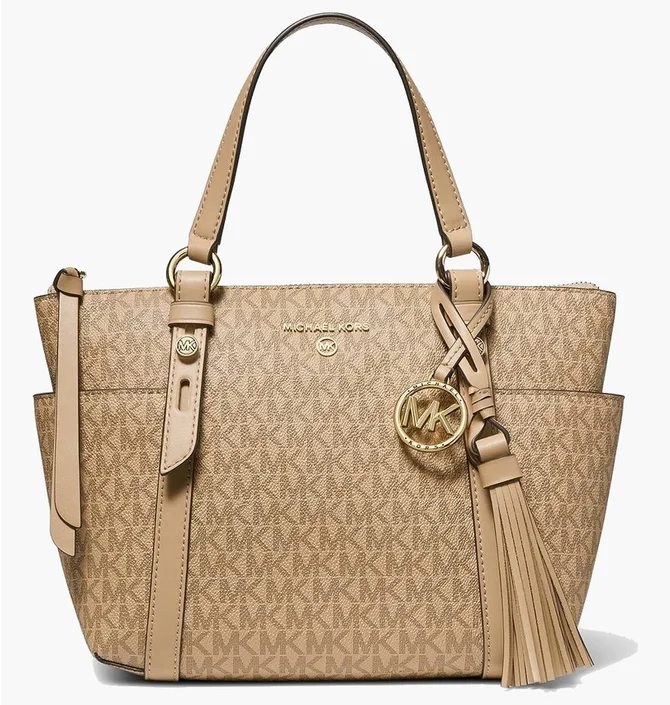 Сумка жіноча Michael Kors Sullivan Small Logo Top-Zip Tote Bag Brown 30H1GUPT5V-CAMEL-57531