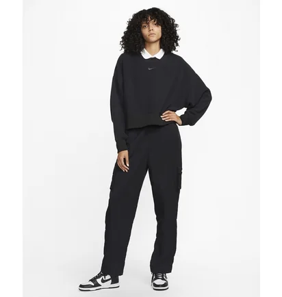 Світшот жіночий Nike Plush Crop Sweater Black Dq6844-010