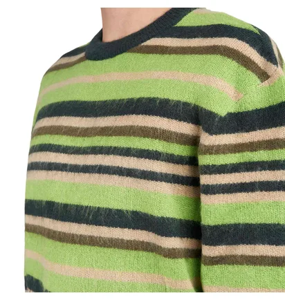 Свитер Metalwood Studio Striped Mohair Knit Green MWS24-15-101-DGRN
