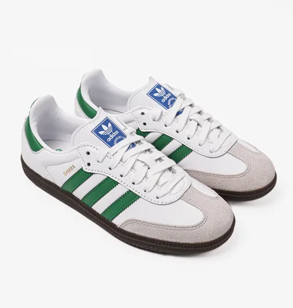 Кроссовки унисекс Adidas Samba Og White & Green White IG1024