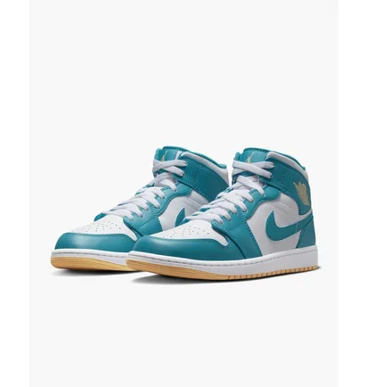 Кросівки чоловічі Air Jordan Air 1 Mid Shoes White/Light Blue DQ8426-400