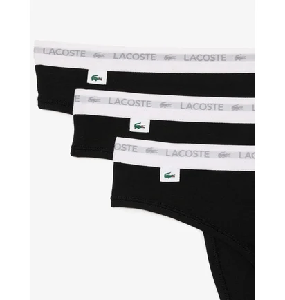 Трусики женские Lacoste Stretch Cotton String Briefs (3 шт) Black 8F1341031