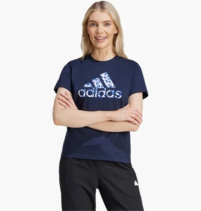 Футболка женская Adidas Animal Print Graphic Tee Blue IT1424