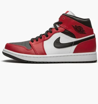 Кроссовки мужские Air Jordan 1 Mid Red/White 554724-069