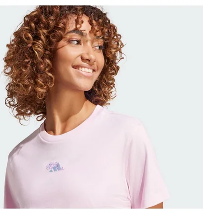 Футболка женская Adidas WomenS Lounge Mini Graphic Pink JN8262