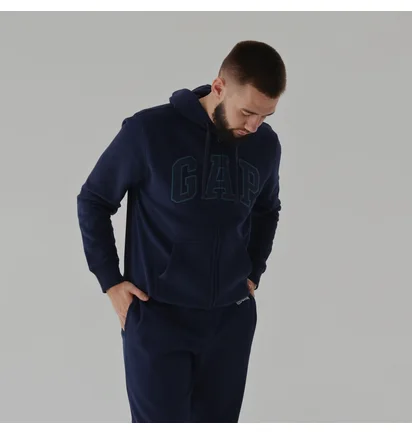 Толстовка чоловіча Gap Logo Zip Hoodie Tapestry Navy 218871561