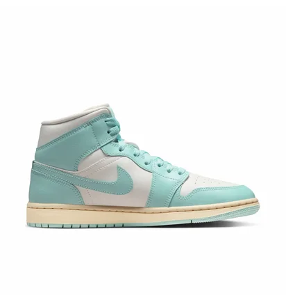 Кроссовки женские Air Jordan 1 Retro Mid Turquoise/White BQ6472-132