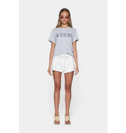Футболка жіноча Ksubi Ksubi Plaid Shrunken Ss Tee Grey WSP26TE015