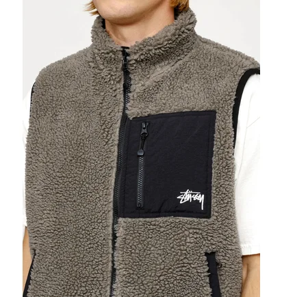 Жилетка унисекс Stussy Sherpa Grey 118528-1015