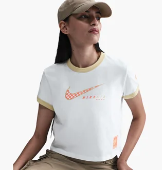 Футболка жіноча Nike Sportswear Club Moto Tee White HQ1707-100
