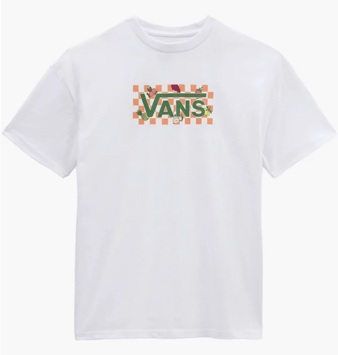 Футболка женская Vans Fruit Checkerboard Box Logo White VN0003V8WHT