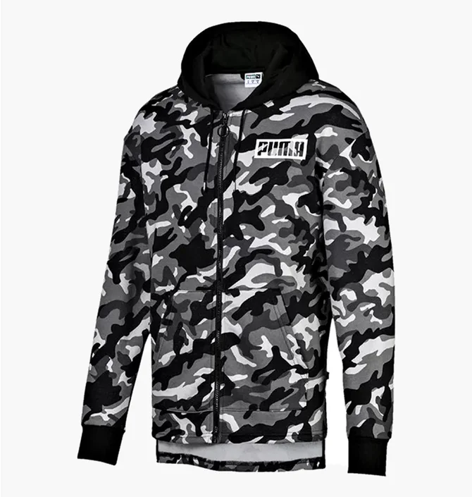 Толстовка чоловіча Puma Rebel Camo Fz Hoody Fl Grey 580557-01