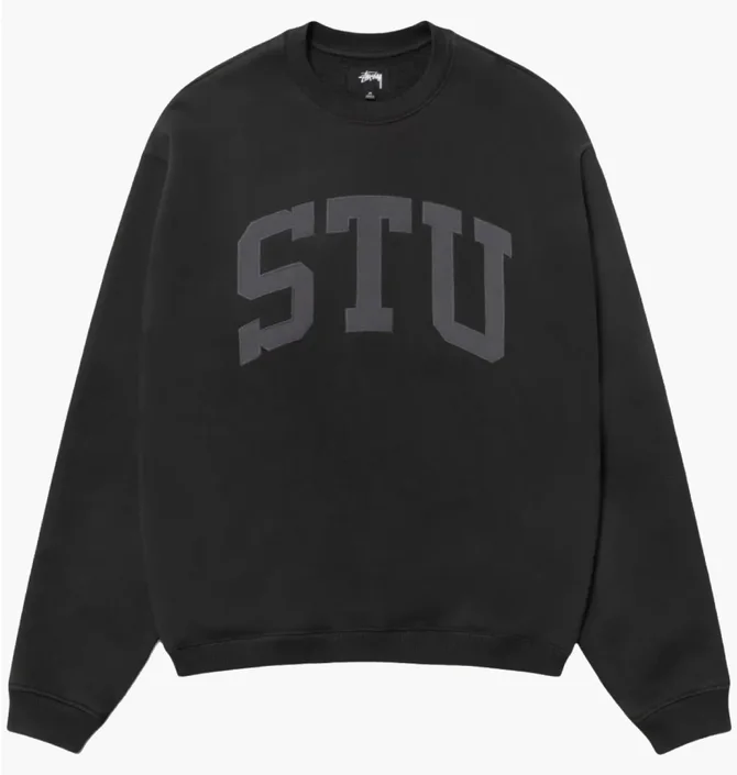 Свитшот унисекс Stussy Stu Applique Black 118577-0001
