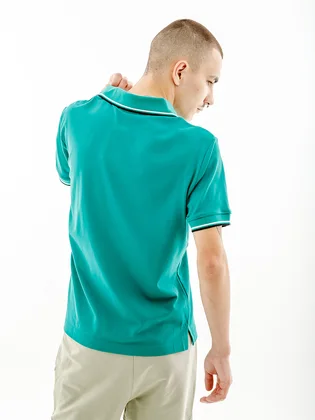 Поло мужское AUSTRALIAN Two-Stripes Polo Tech Pique R-Fit Turquoise LSUPO0006-913A