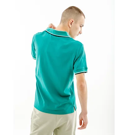 Поло чоловіче AUSTRALIAN Two-Stripes Polo Tech Pique R-Fit Turquoise LSUPO0006-913A