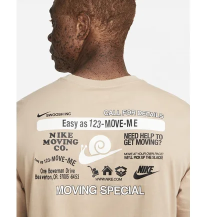 Футболка мужская Nike Sportswear Moving Company Short-Sleeve T-Shirt Beige Dz2845-200