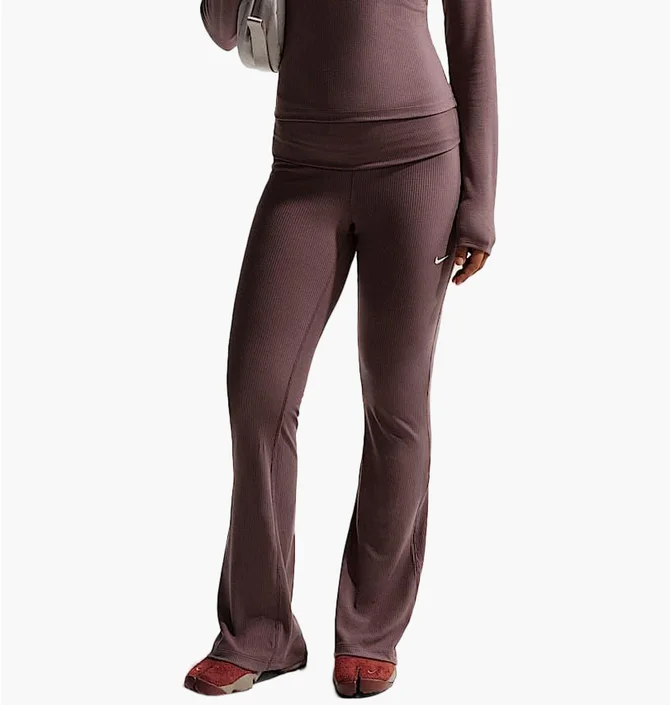 Штани жіночі Nike Sportswear Chill Knit Mid-Rise Tight Ribbed Bordo IF0240-502