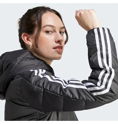 Парка жіноча Adidas Essentials 3-Stripes Light Down Hooded Parka Black HZ4428