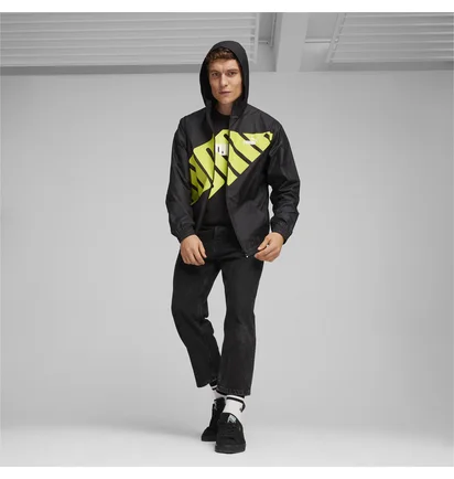 Вітровка чоловіча Puma Hooded Graphic Windbreaker Black 623837-01