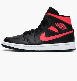 Кроссовки женские Air Jordan 1 Mid Black Siren Red Black/Pink BQ6472-004