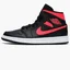 Кроссовки женские Air Jordan 1 Mid Black Siren Red Black/Pink BQ6472-004