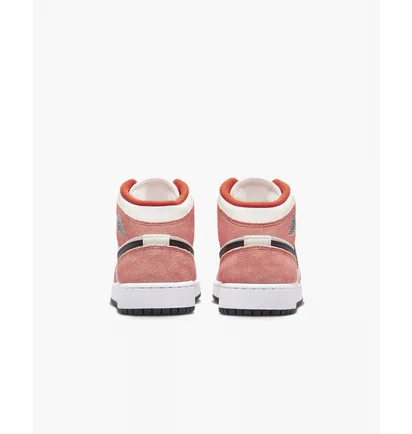 Кроссовки детские Air Jordan 1 Mid Orange Suede Peach/White DV1336-800