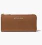 Гаманець жіночий Michael Kors Jet Set Travel Large Saffiano Leather Quarter-Zip Wallet Brown 35T6GTVE3L-LUGGAGE-21897
