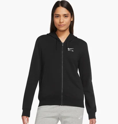 Толстовка женская Nike W Nsw Air Flc Hd Fz Black DV8046-010