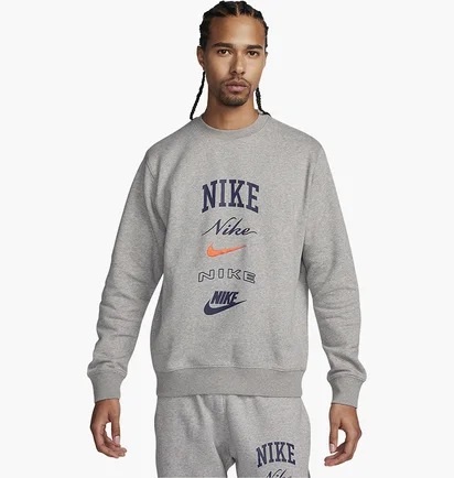 Свитшот мужской Nike Long-Sleeve Crew-Neck Sweatshirt Club Fleece Green FN2610-063