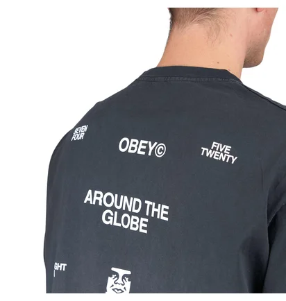 Футболка чоловіча OBEY Around The Globe Pigment Black 167924096-PTB