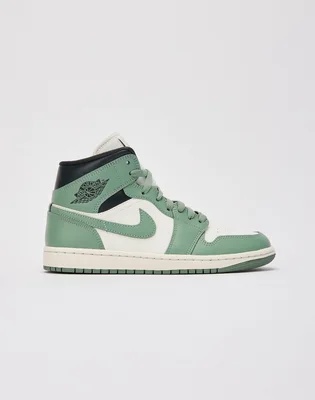 Кроссовки женские Air Jordan Air 1 Mid Green/White BQ6472-130