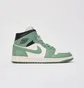 Кроссовки женские Air Jordan Air 1 Mid Green/White BQ6472-130