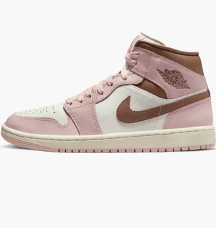 Кроссовки женские Air Jordan 1 Mid White/Pink BQ6472-620