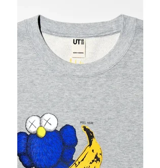 Свитшот унисекс Uniqlo Kaws Warhol Graphic Sweatshirt Grey E472951-000