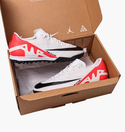 Сороконожки унисекс Nike Mercurial Vapor 15 Academy Turf Soccer Shoes White/Red DJ5635-600